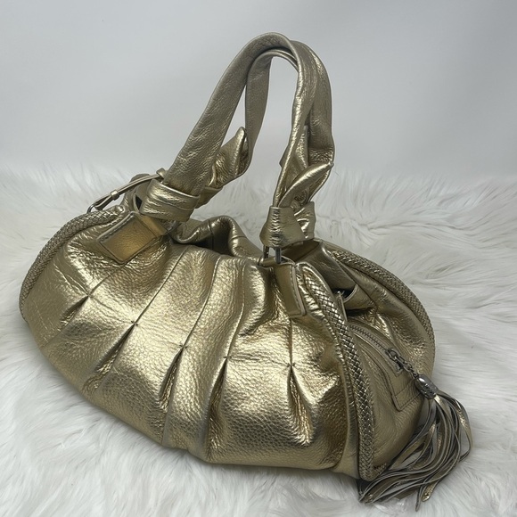 Cole Haan Metallic Gold Soft Leather Bucket Bag - Picture 1 of 15